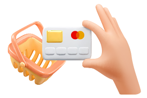 איור אילוסטרציה תלת-מימדי של כרטיסי אשראי עם לוגו מאסטרקארד